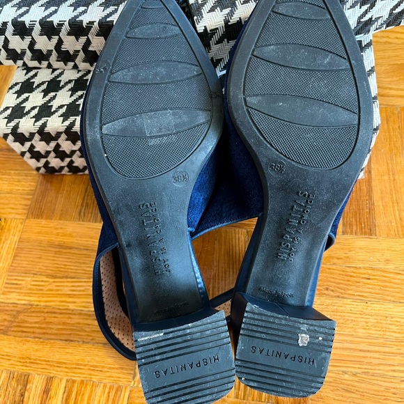 Block Heel Dark Blue Suede - Picture 7 of 8